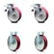 Service Caster 8 Inch Poly on Aluminum Caster Set with Roller Bearings 2 Brakes 2 Rigid SCC SCC-TTL30S820-PAR-2-R-2 - alternate 1